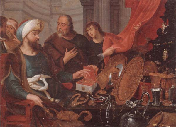 Croeseus showing Solon his Riches